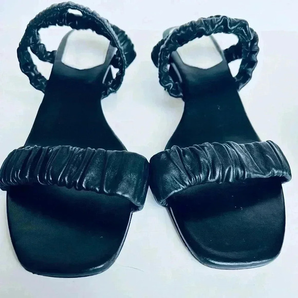 Schutz Lirah Mid Leather Triangle Heel Sandals - Picture 3 of 10